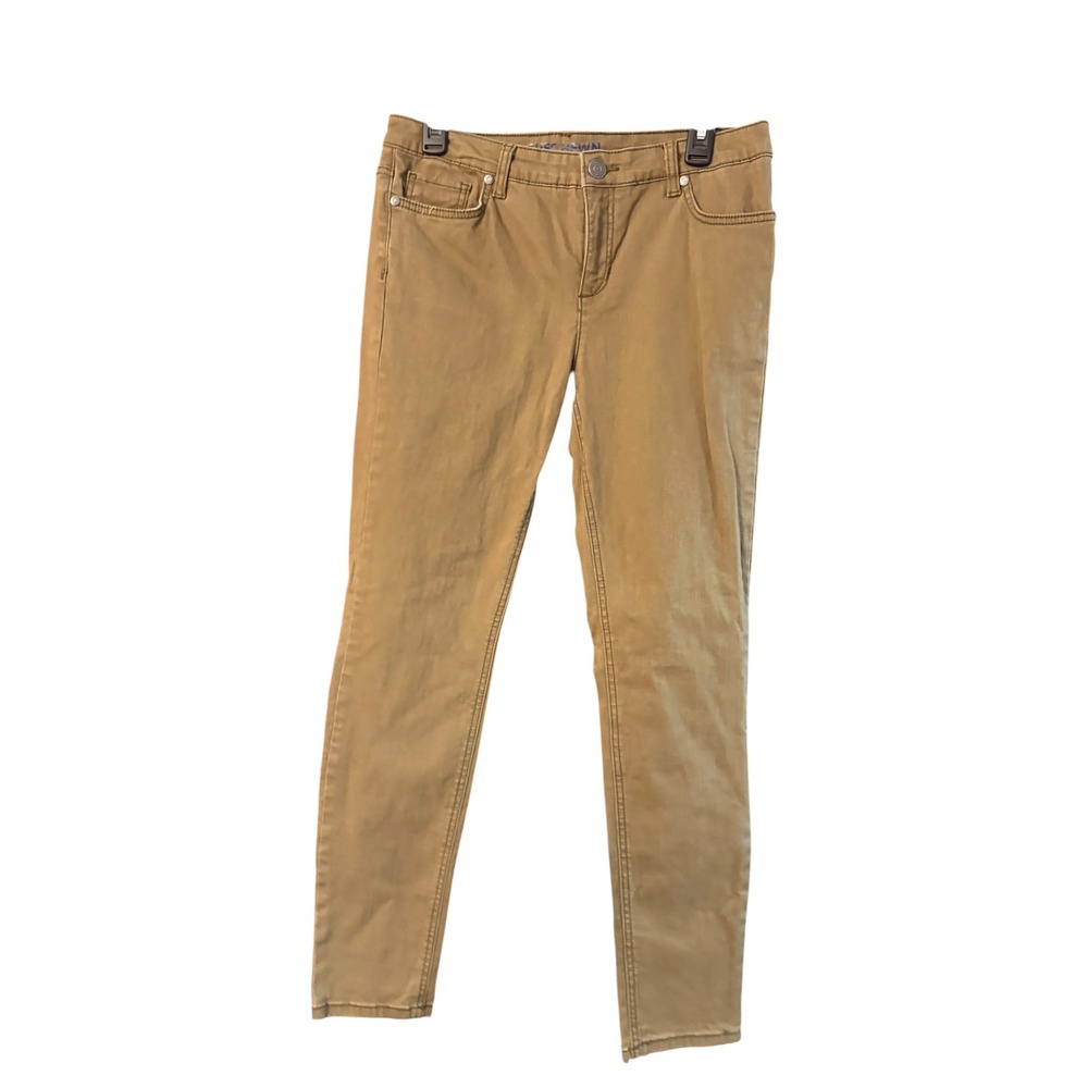 Ruff Hewn Women Tan Khaki Skinny Pants Size 8 Average Stretch Casual Five Pocket